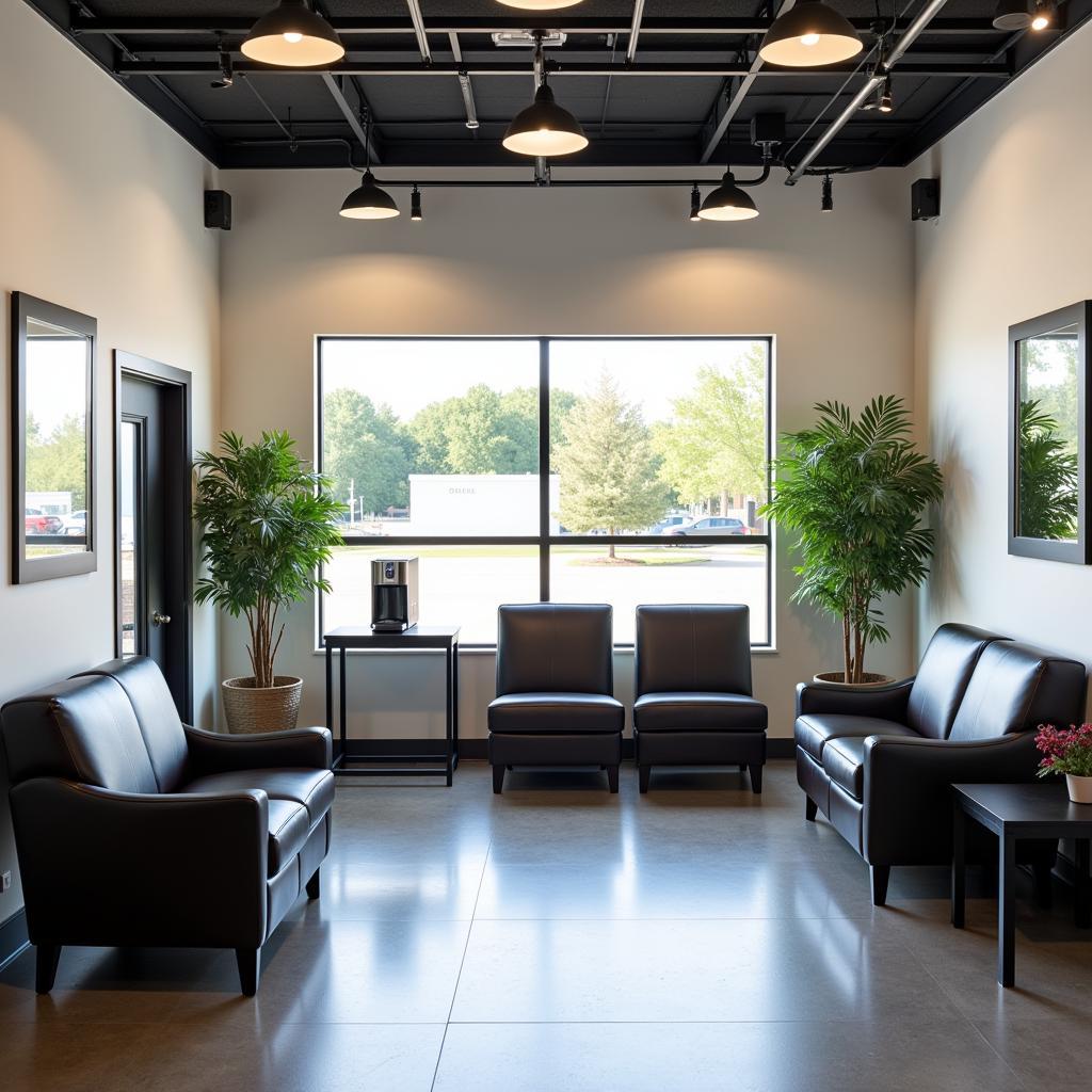 Comfortable waiting area in a Maple Grove car service center