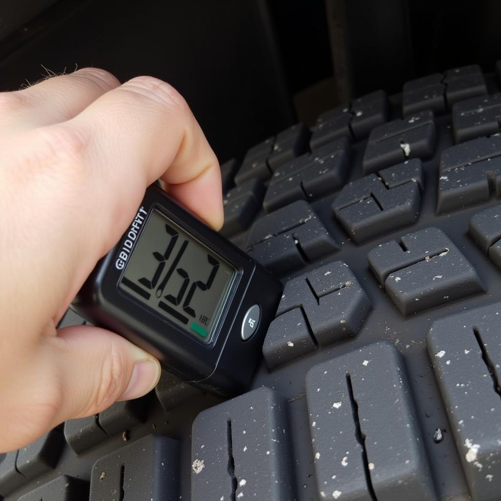 Checking Car Tire Tread Depth