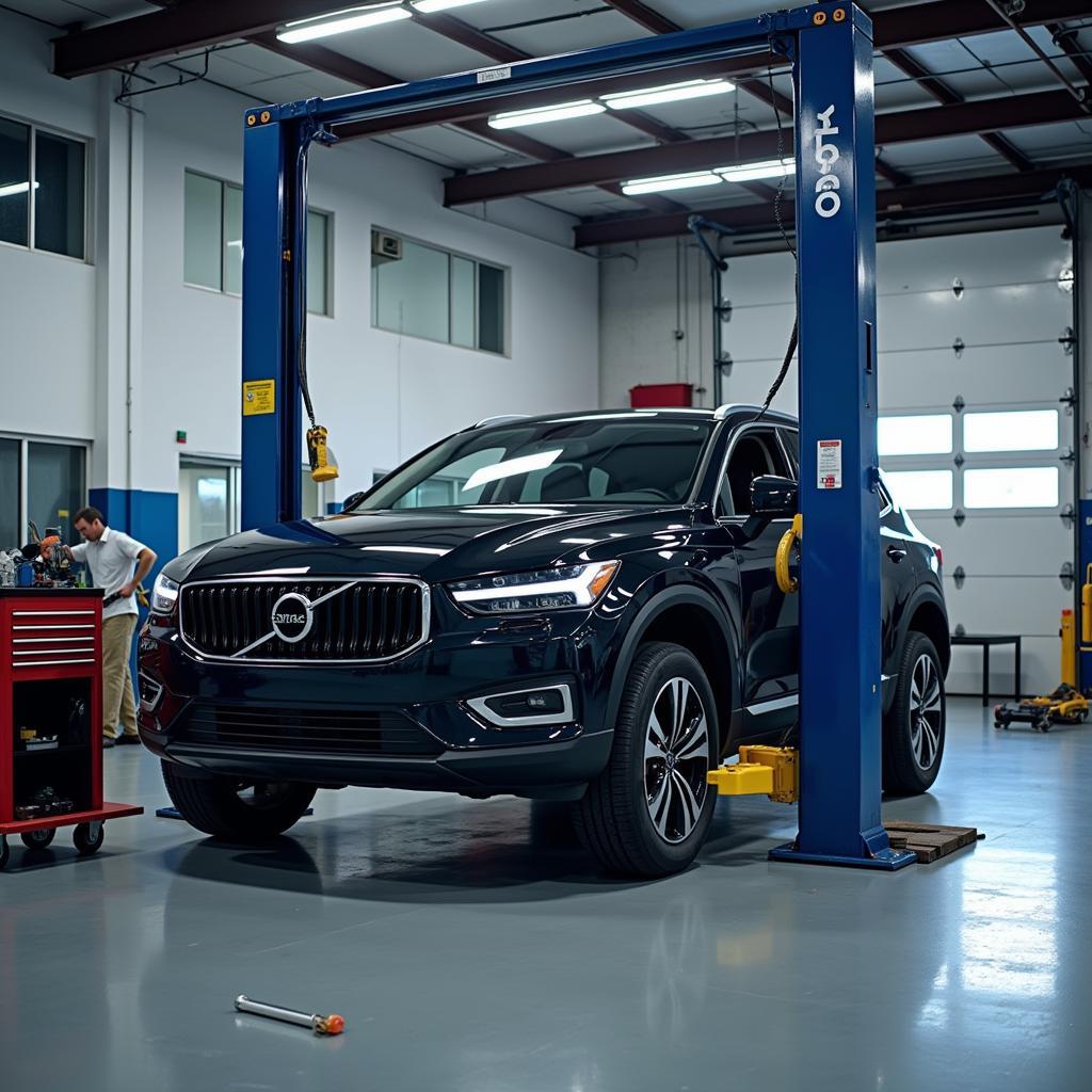 Car undergoing 1st service inspection