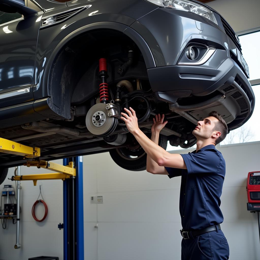 Car Undergoing Inspection