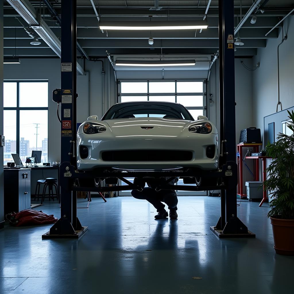 Car Undergoing Routine Maintenance