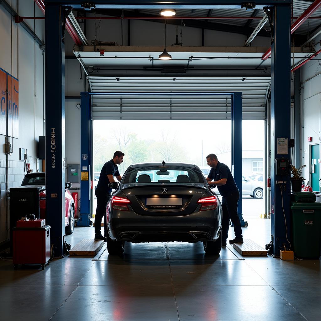 Car Undergoing Maintenance at Ecotech 12 Service Center