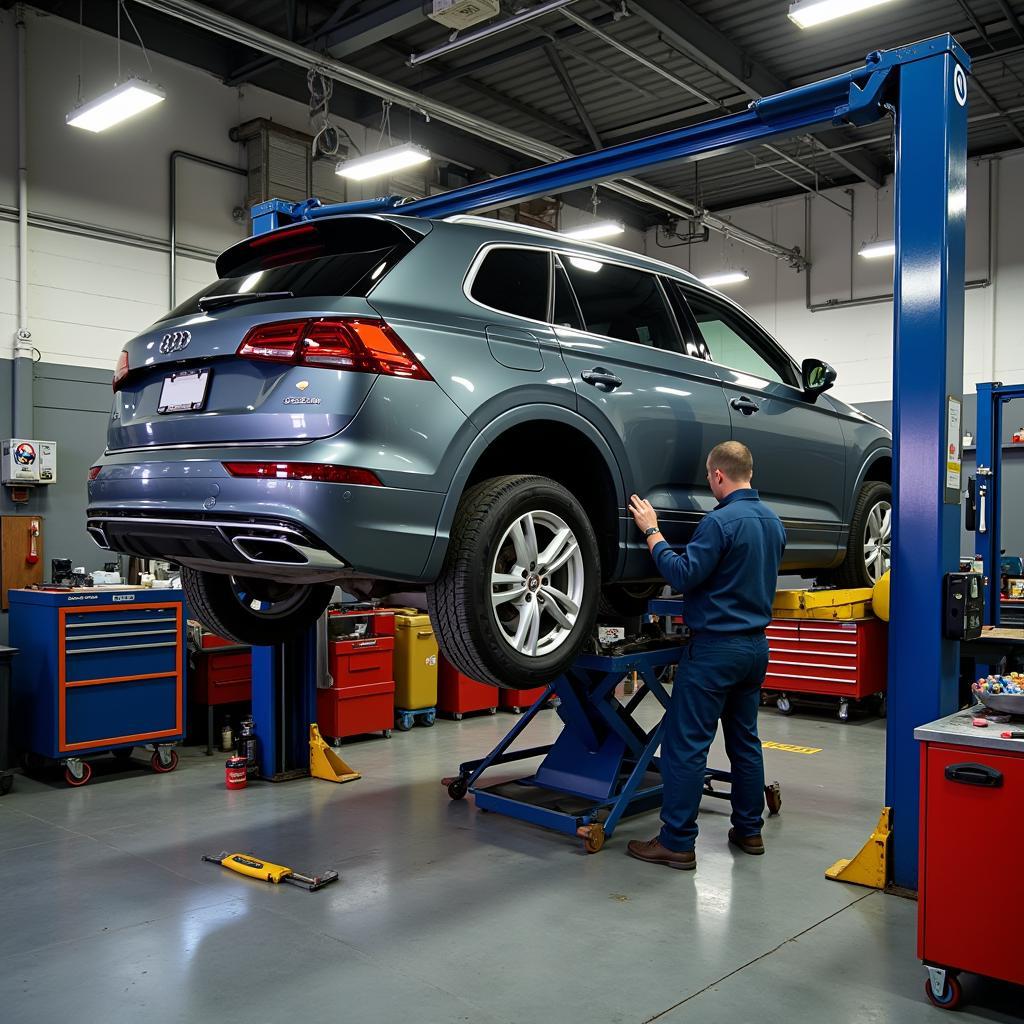 Car undergoing major service