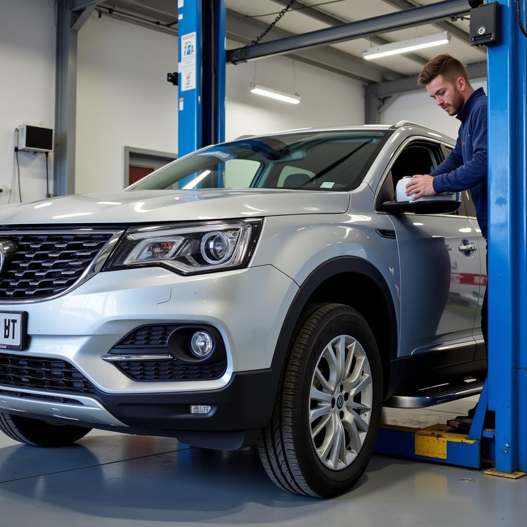 Car Undergoing MOT Test in Armthorpe