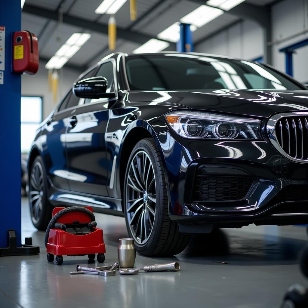 Car Undergoing Routine Maintenance