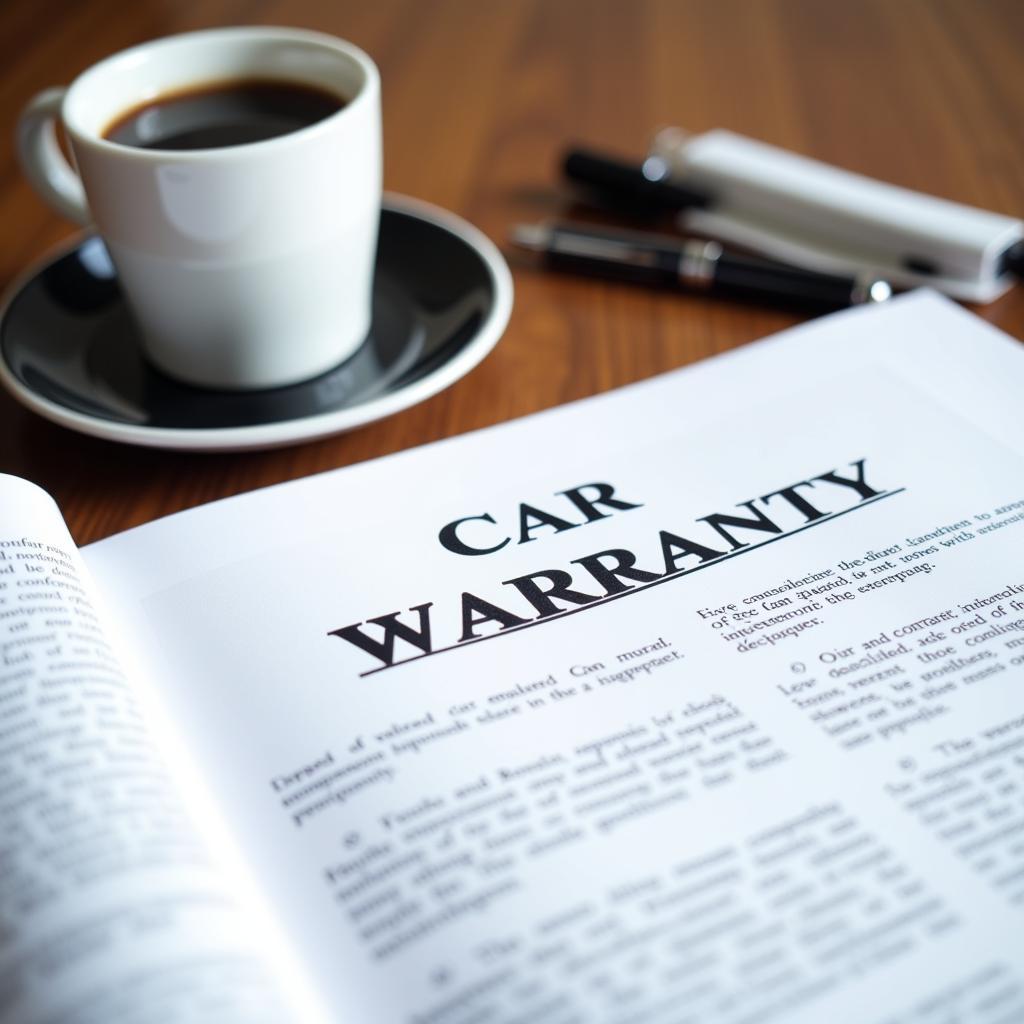 Car Warranty Booklet Open on a Table