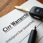 Car warranty document and key