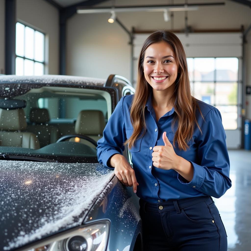 Happy Car Wash Customer