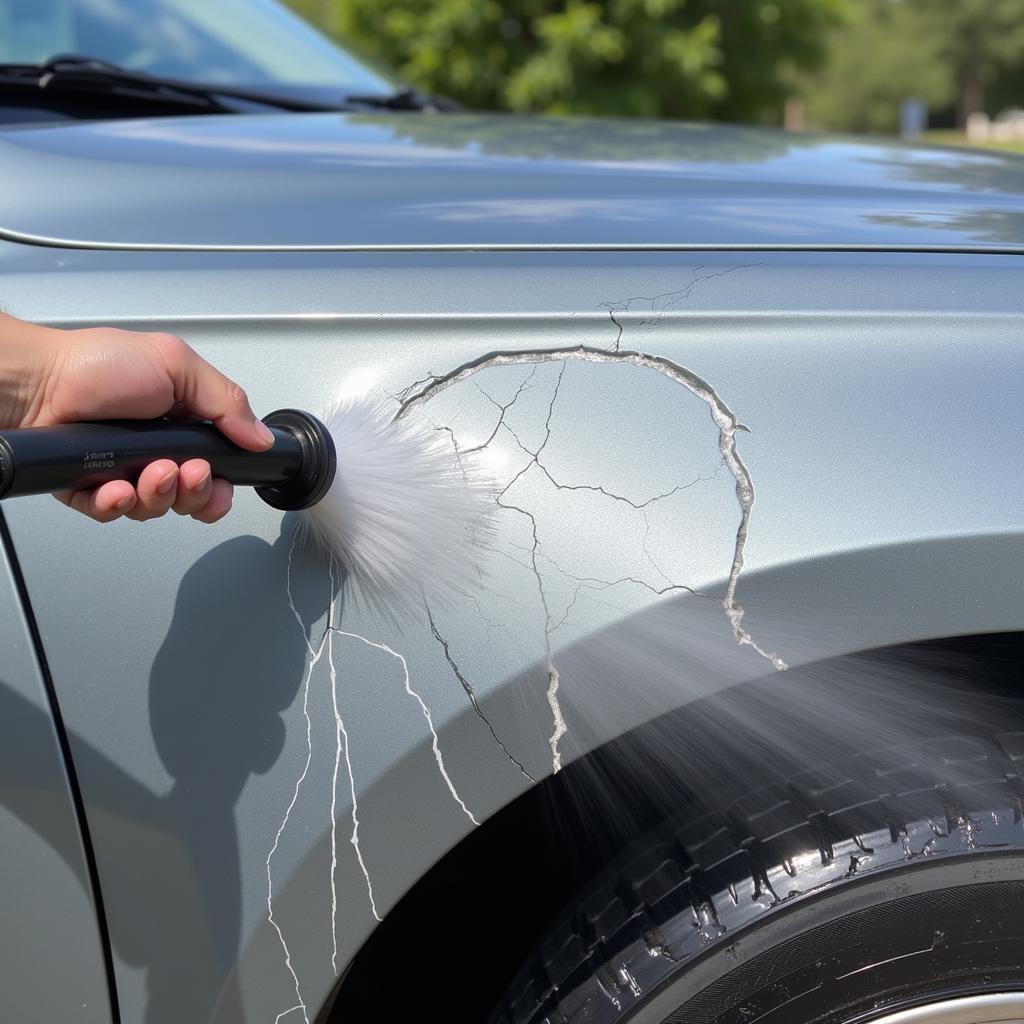 Car Paint Damage from High Pressure Washing