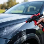 Proper technique for spraying a car at a self-service car wash