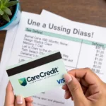 CareCredit card next to a therapy bill