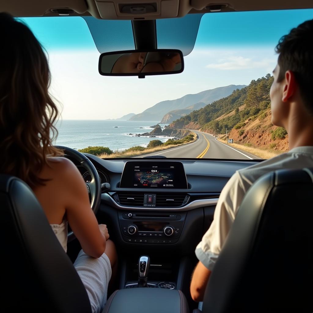 Car with Cool Air Driving on the Central Coast