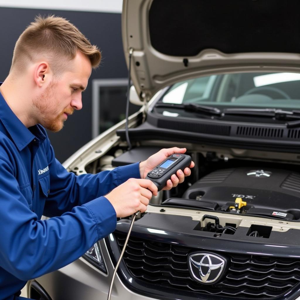 Central Coast Mechanic Checking Car AC System