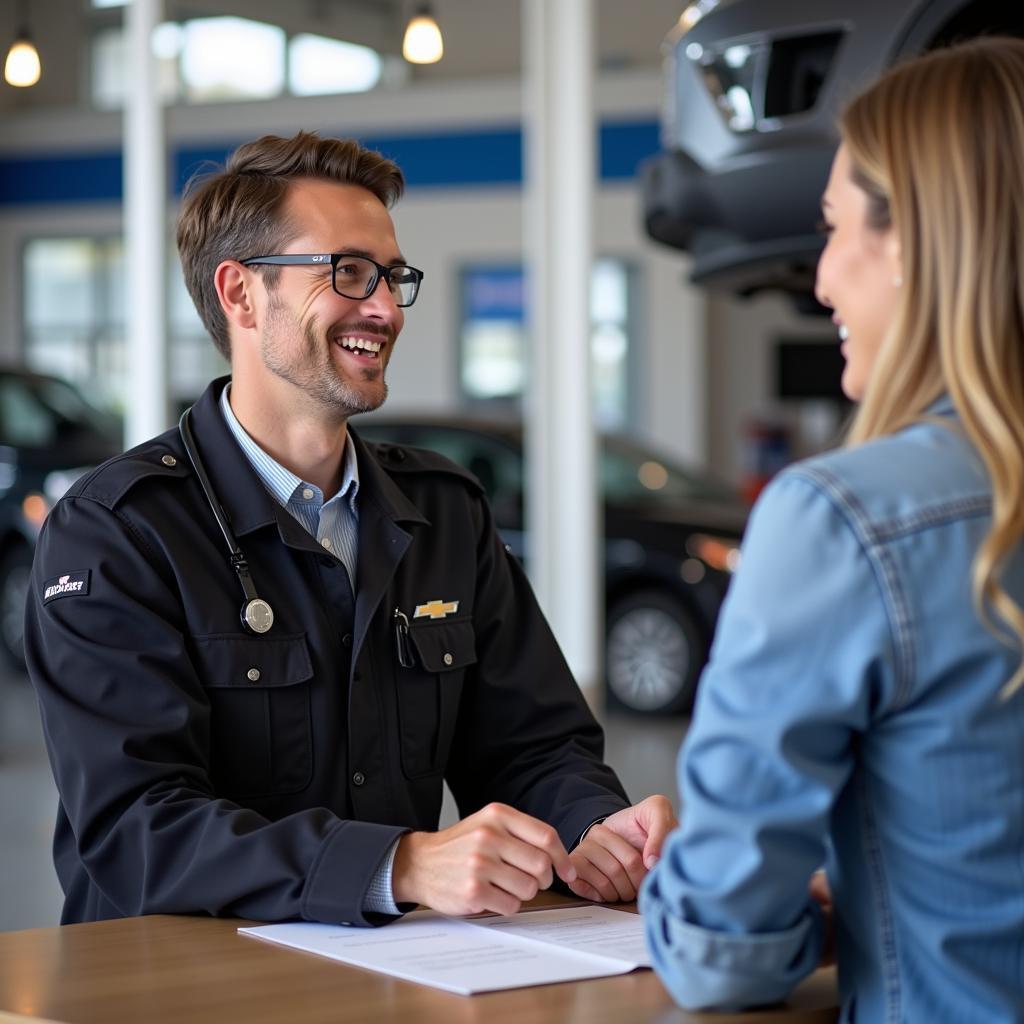 Consulting with a Chevy Service Advisor