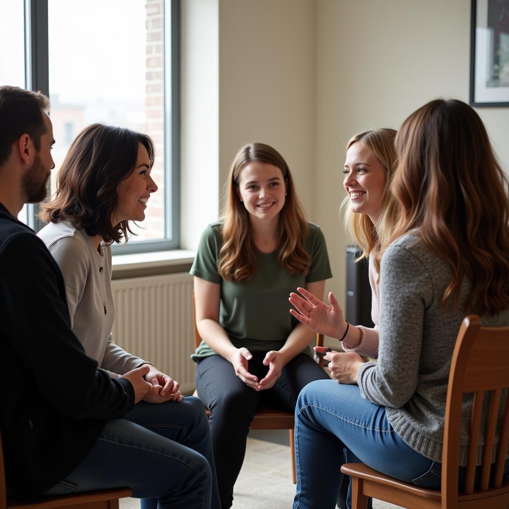 A Child Protective Services Social Worker Meeting with a Family