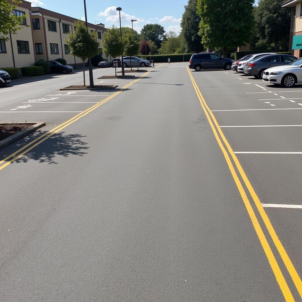 Clean and Tidy Car Park in Solihull After Professional Cleaning