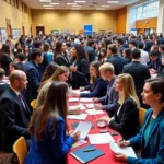 Students Attending a College Career Fair