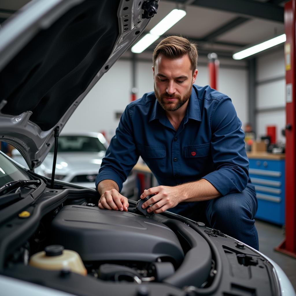 Mechanic Addressing Common Car Issues in Maidenhead