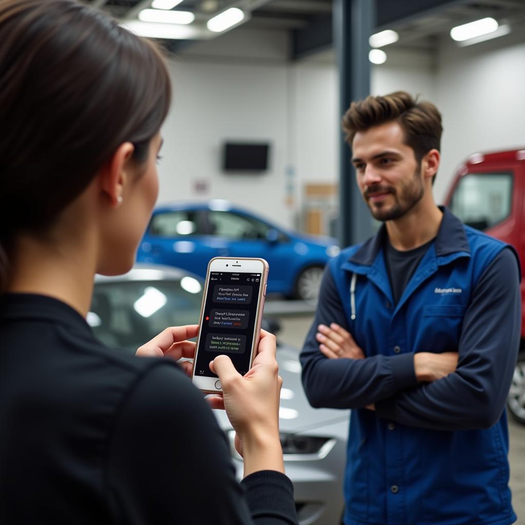 Using a Translation App to Explain a Car Problem 