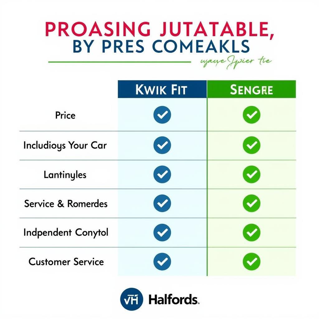 Comparing Kwik Fit, Halfords, and Independent Garages