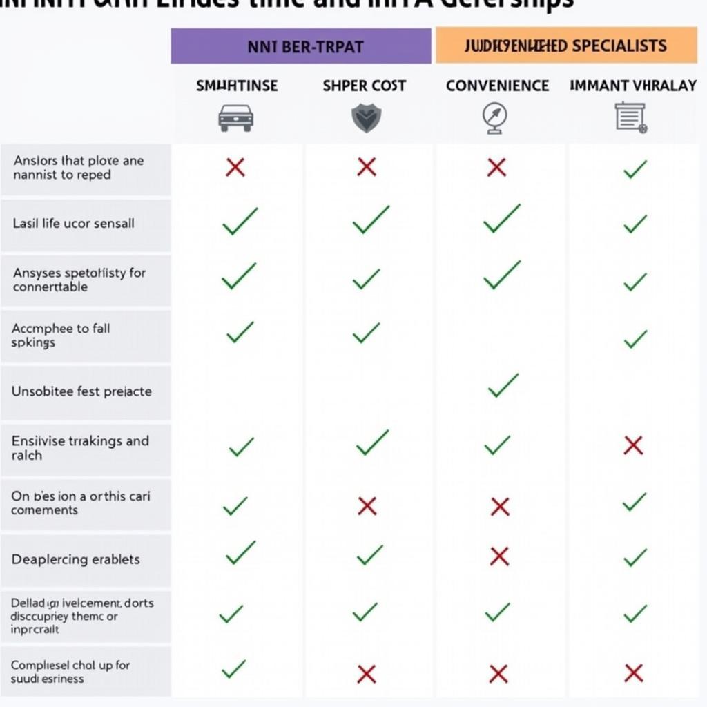 Comparing Infiniti Service Centers