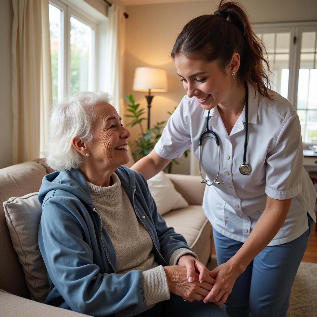 Skilled and Compassionate Home Caregiver Supporting a Senior