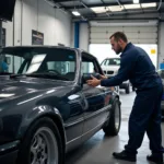 Congleton car service garage with a mechanic working on a vehicle