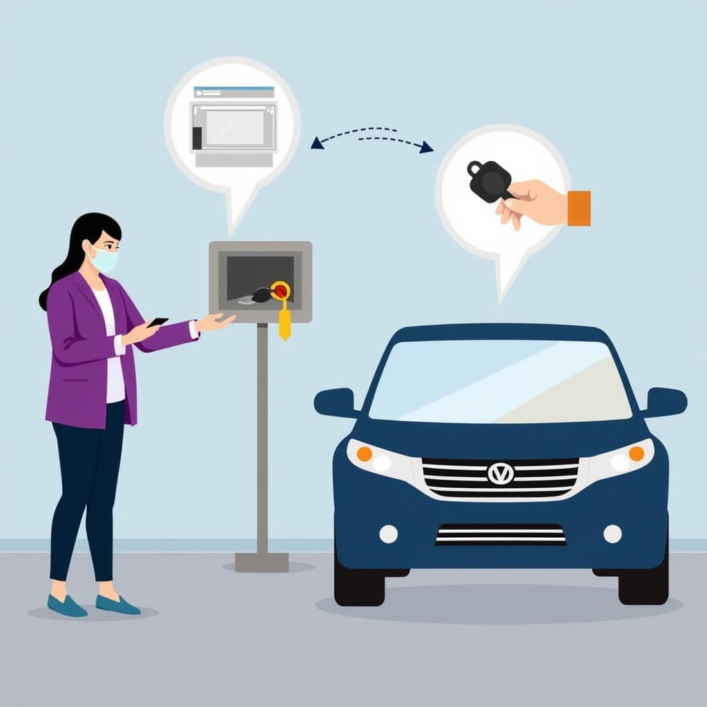 Contactless car service drop off