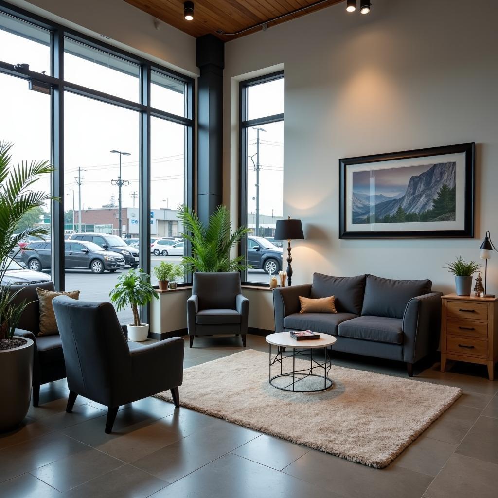 Comfortable waiting area at a car service center in Coopers Plains