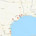 Map of car service locations in Corpus Christi