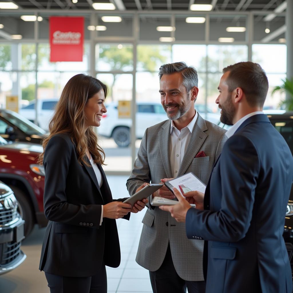 Costco member shopping for car at a dealership