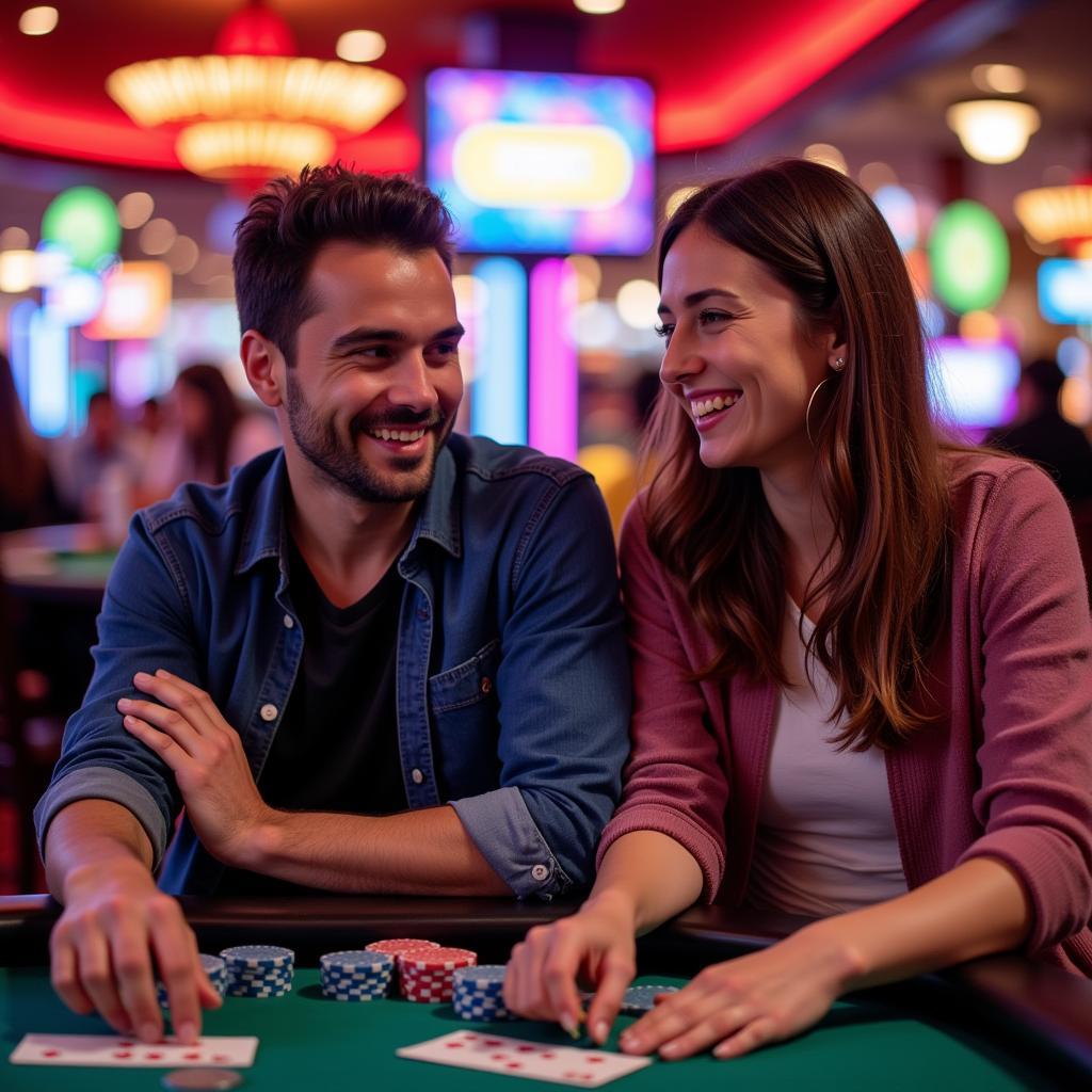 Couple Enjoying Casino Games