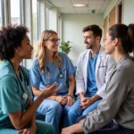 Healthcare providers interacting with diverse patients