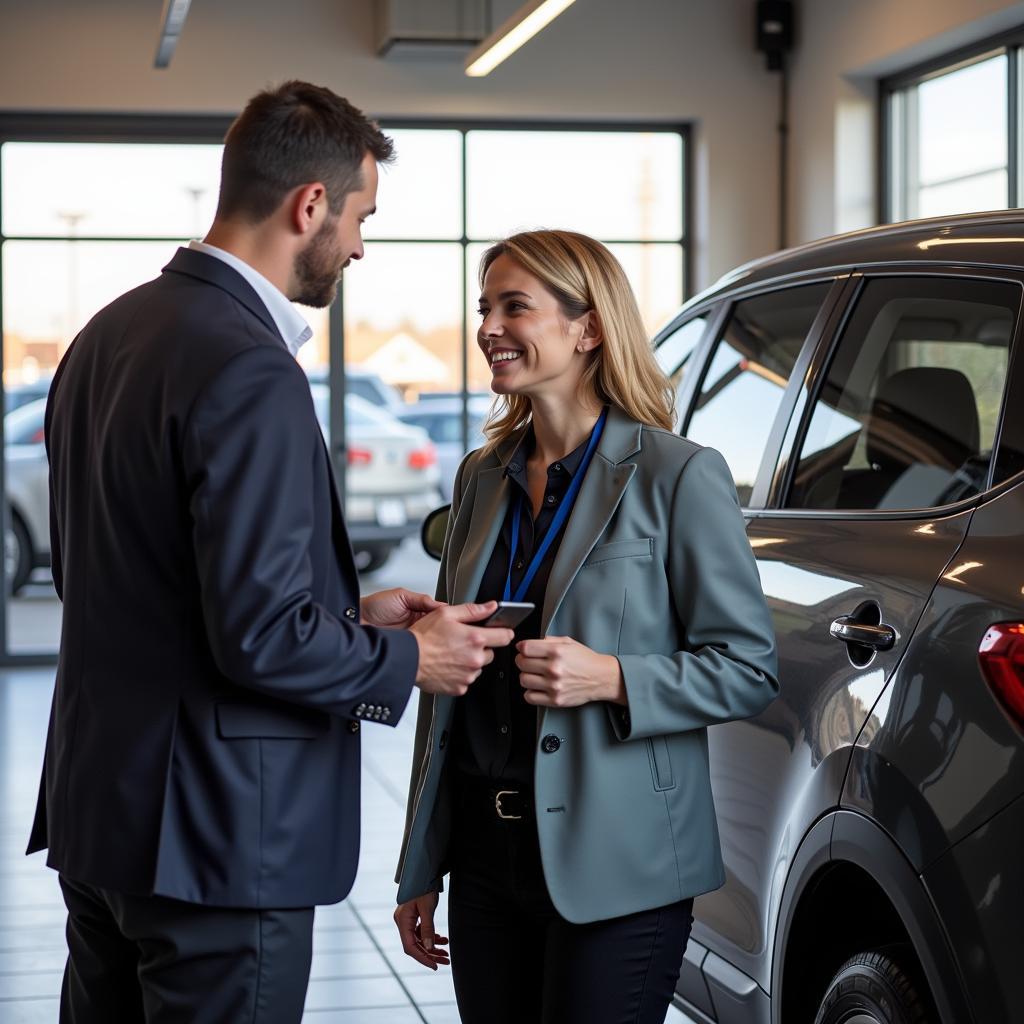 Customer Dropping Off Car at Kia Service