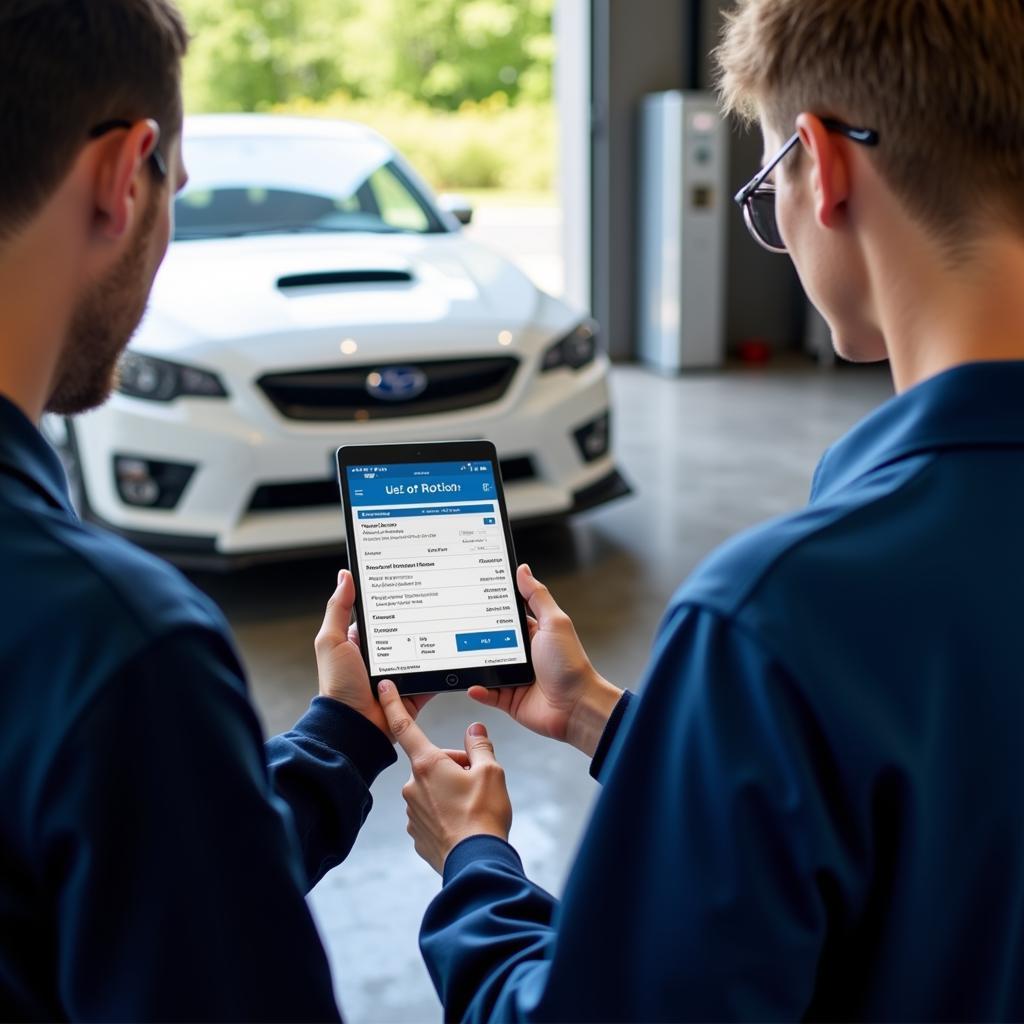 Customer discussing a quote with a mobile mechanic