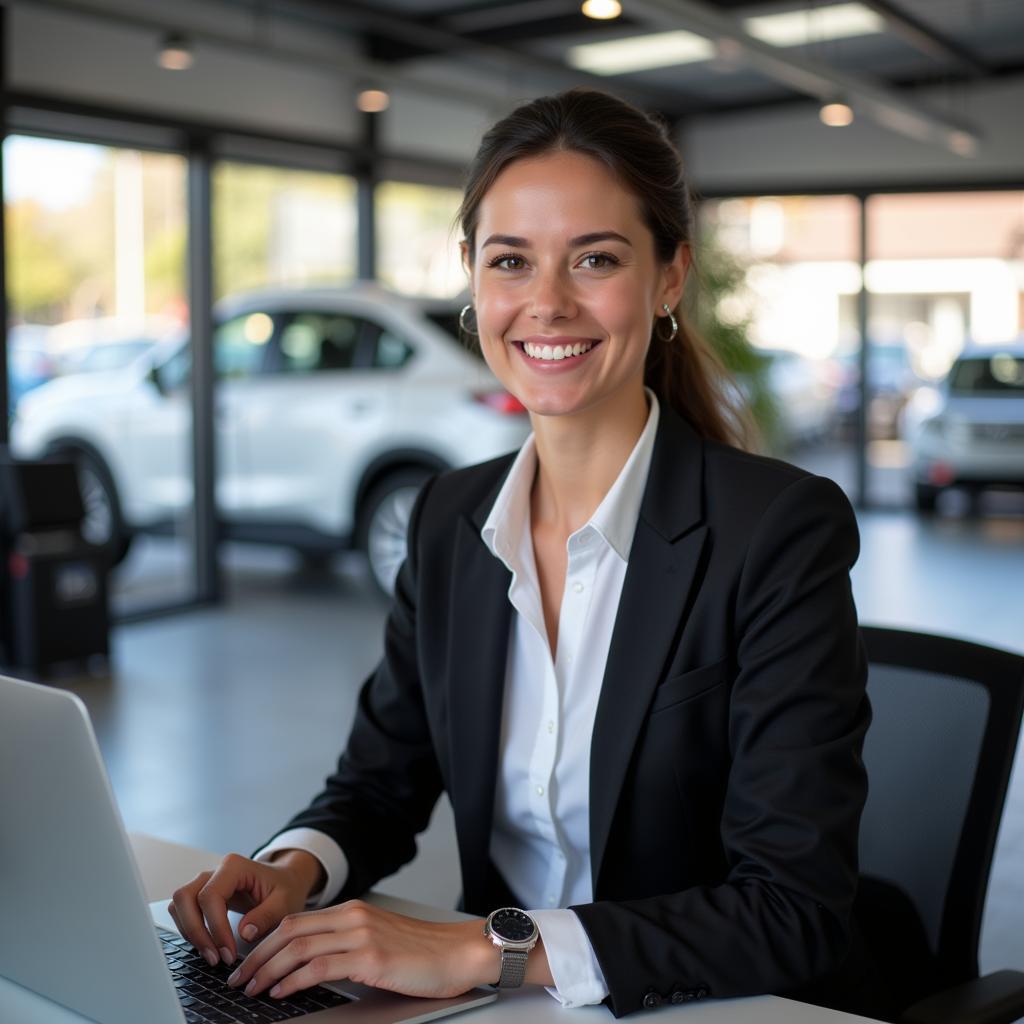 Friendly Customer Service Representative at Car Dealership