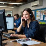 Customer service representative assisting a car owner