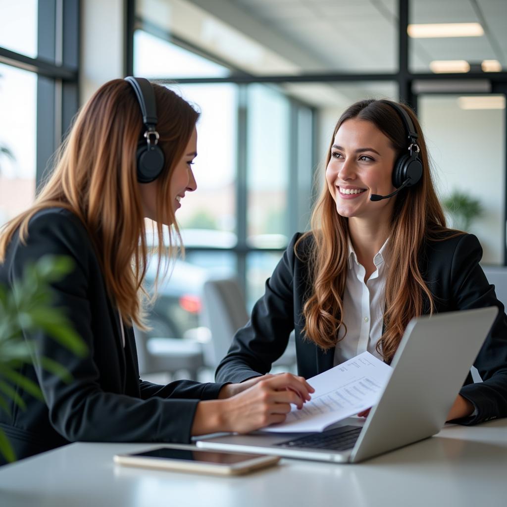 Customer Service Representative Helping Client