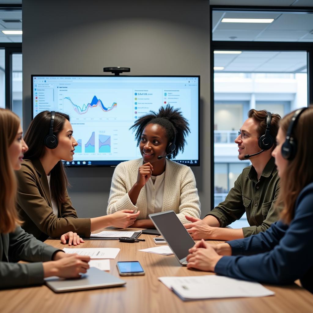 Customer service team meeting