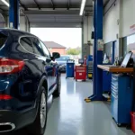 Modern car repair garage interior in Darlington