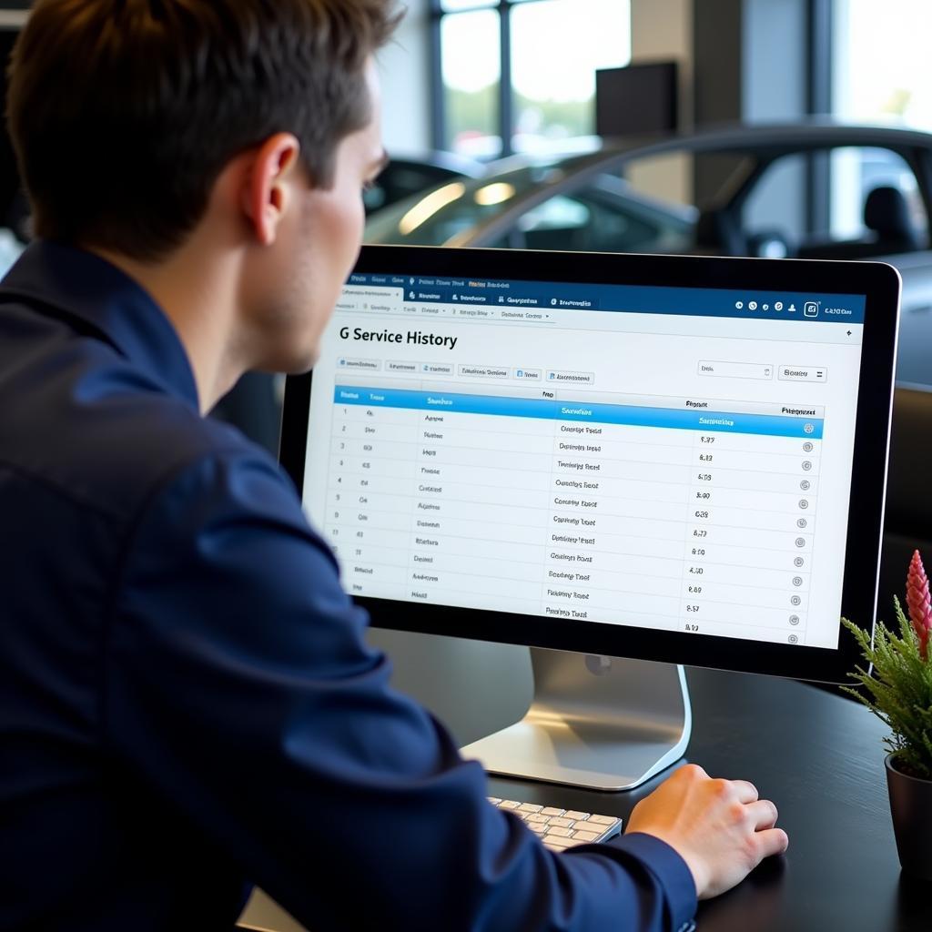 Accessing Dealership Service Records on a Computer