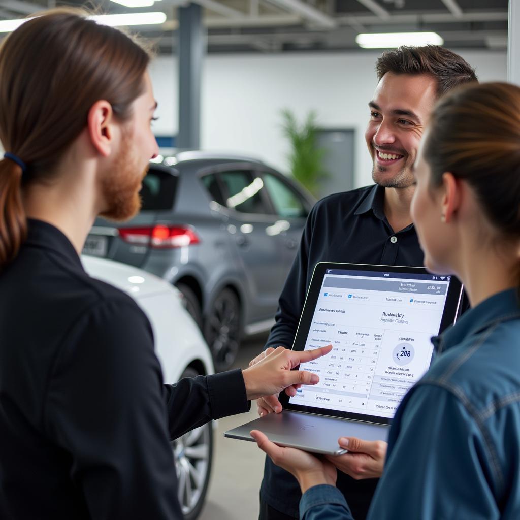 Didcot Car Service - Customer Service Representative Discussing Repair Options with a Customer