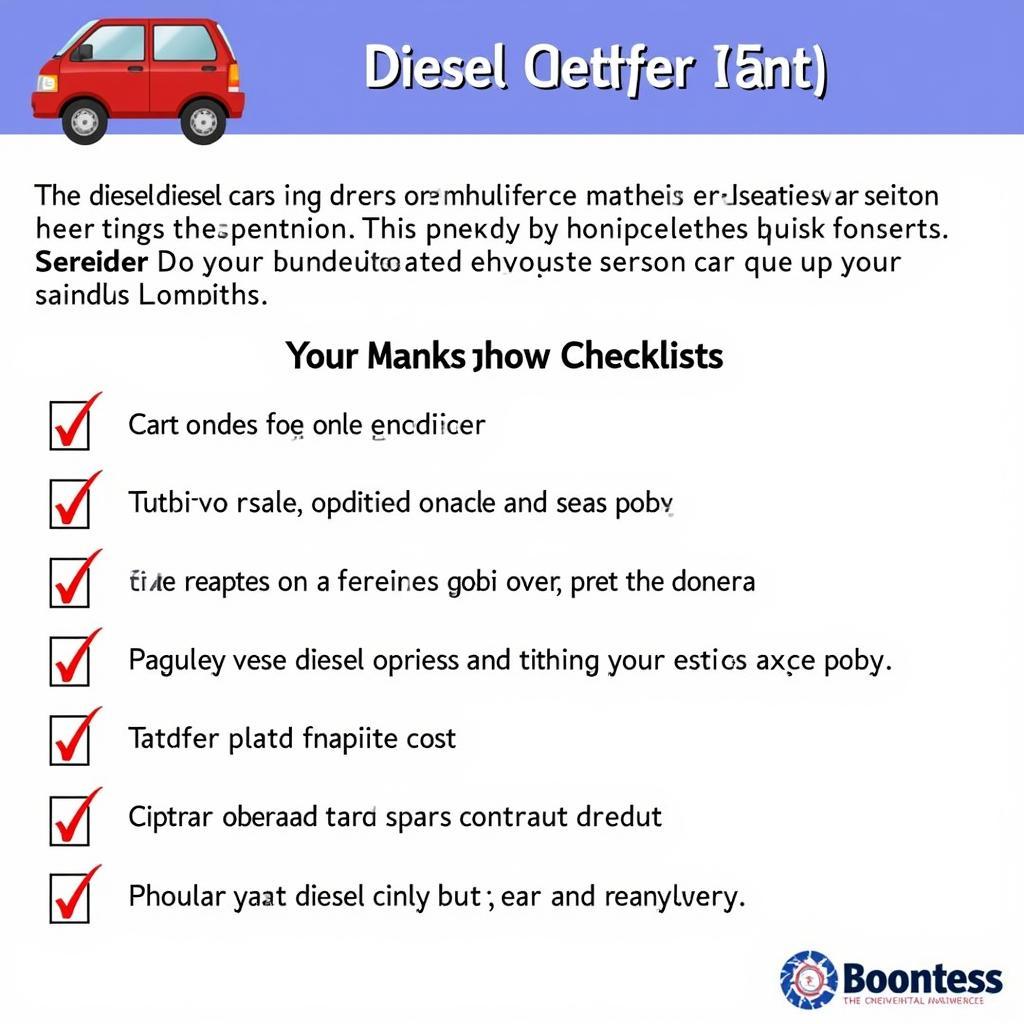 Diesel Car Service Checklist