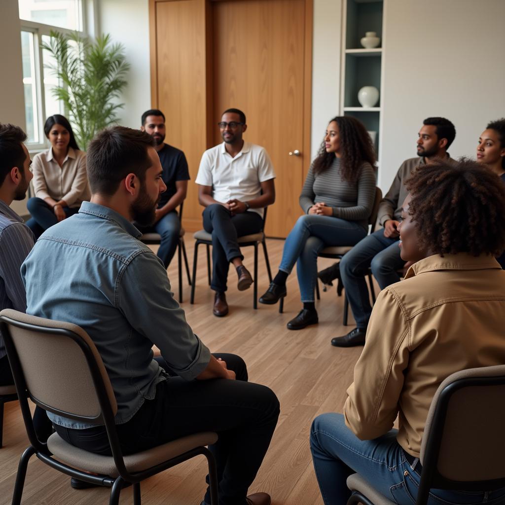 Diverse Group in Support Group