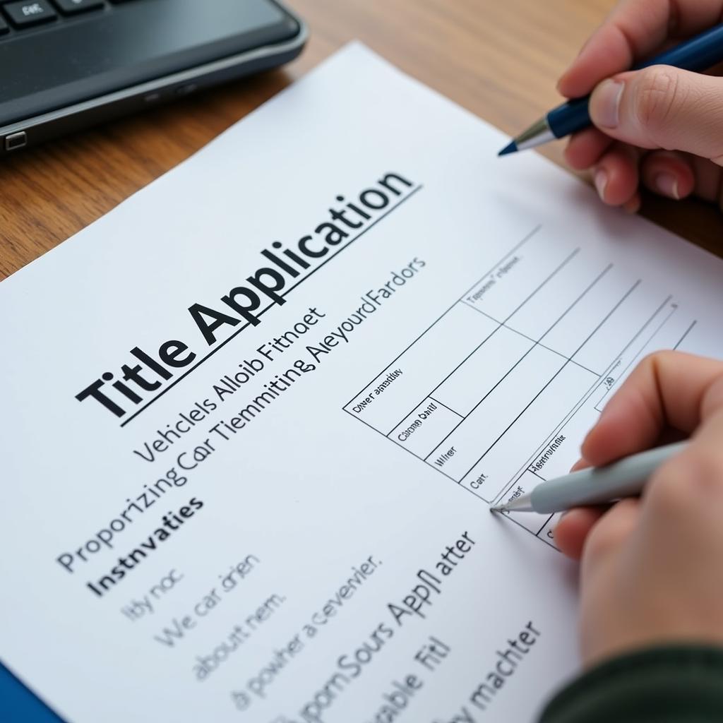 Completing a Car Title Application