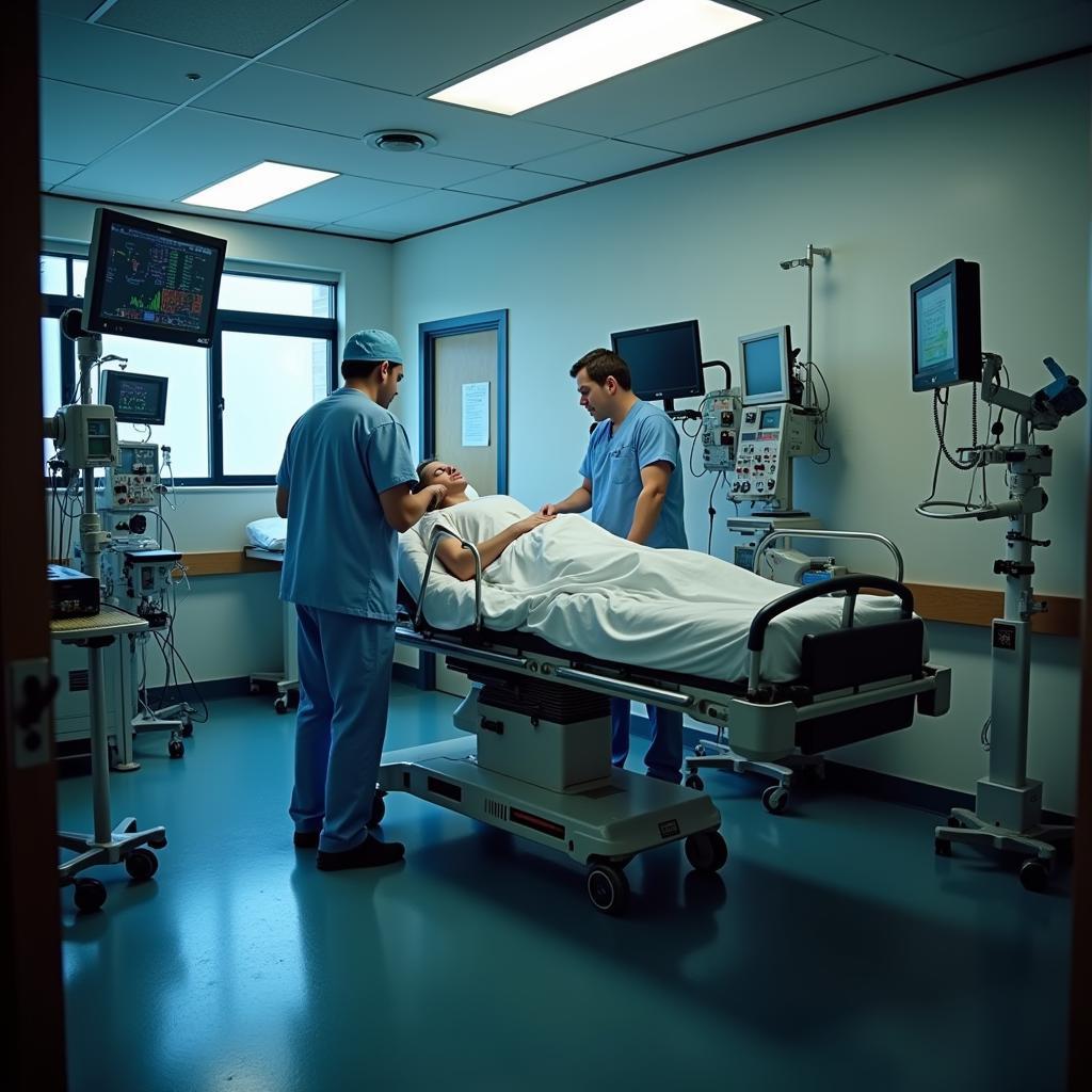 Doctor and Nurse Assisting Patient in Emergency Room