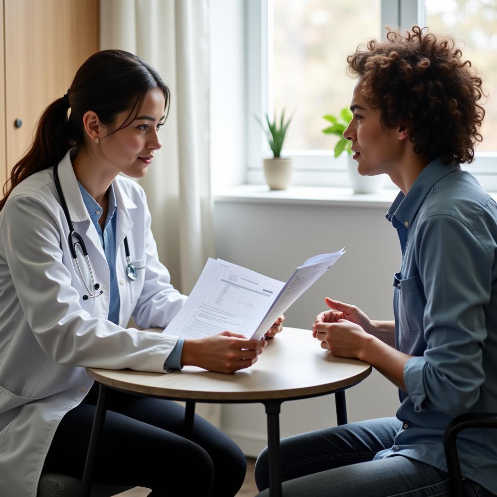 Doctor discussing intermediate care options with a patient