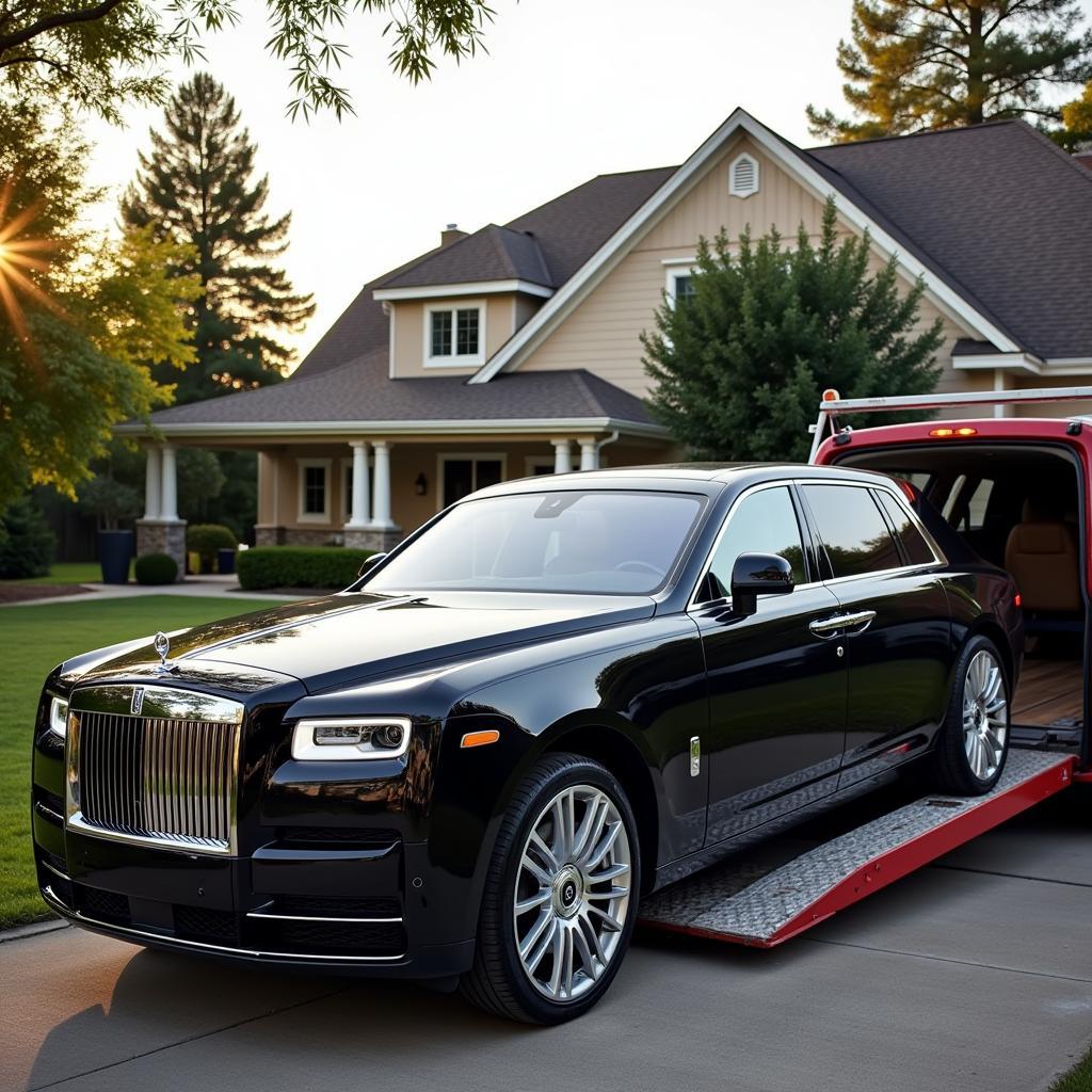 Luxury Car Being Loaded for Door-to-Door Transport