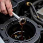 Draining Engine Oil