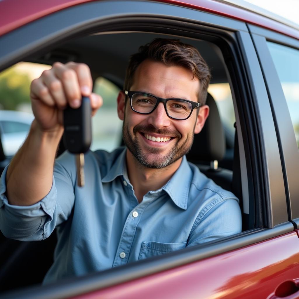 Happy Driver with Car Keys